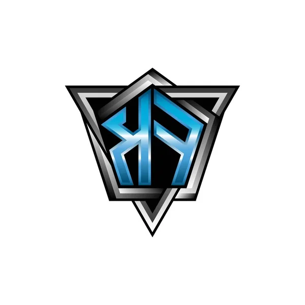 Monogram Logo Letter Blue Light Modern Geometric Style Design Geometric — стоковий вектор