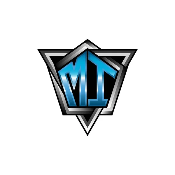Monogram Logo Letter Blue Light Modern Geometric Style Design Geometric — Stockový vektor