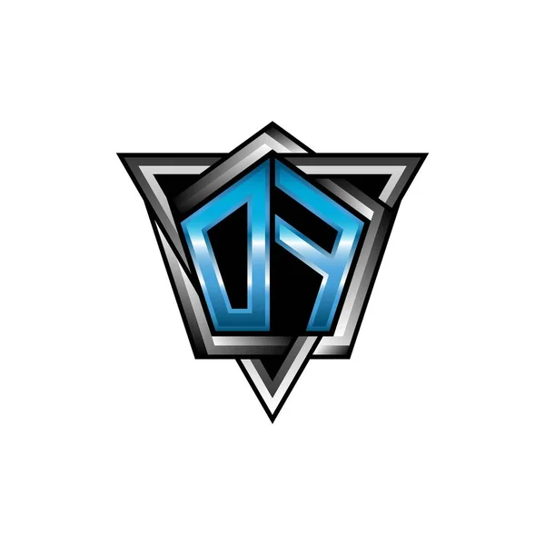 Monogram Logo Letter Blue Light Modern Geometric Style Design Geometric — Stockový vektor