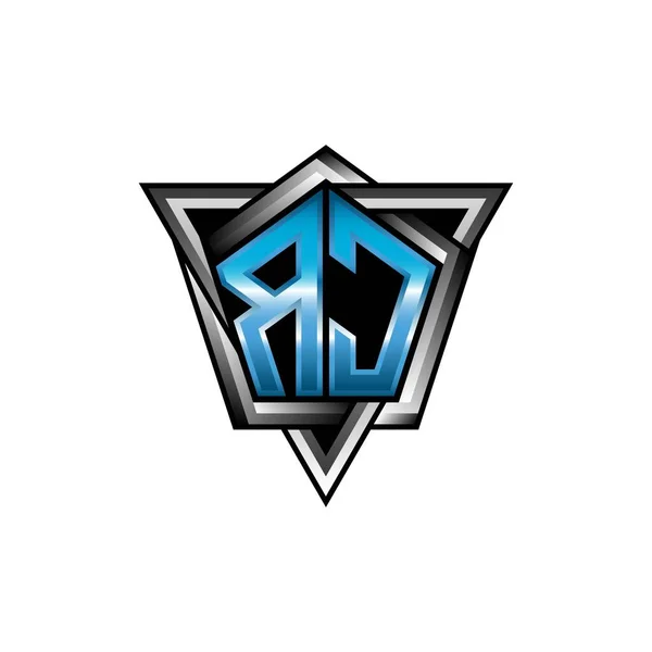 Monogram Logo Letter Blue Light Modern Geometric Style Design Geometric — Stockvector