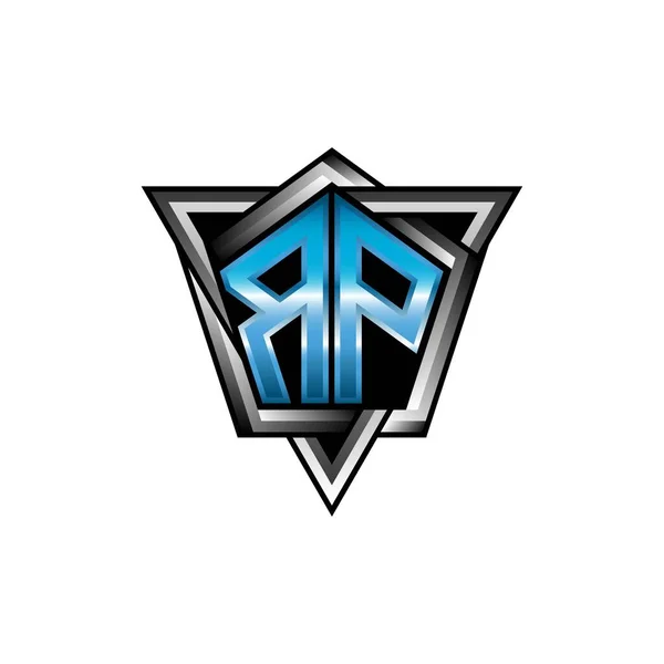 Monogram Логотип Літери Синім Світлом Сучасний Геометричний Стиль Дизайну Геометрична — стоковий вектор
