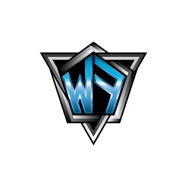 Monogram Logo Letter Blue Light Modern Geometric Style Design Geometric — Wektor stockowy