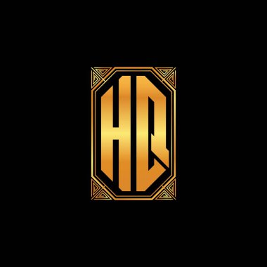 Karargah logosu geometrik altın şekil tasarımı ile izole arkaplan, altın geometrik şekil, altın ve altın monogram