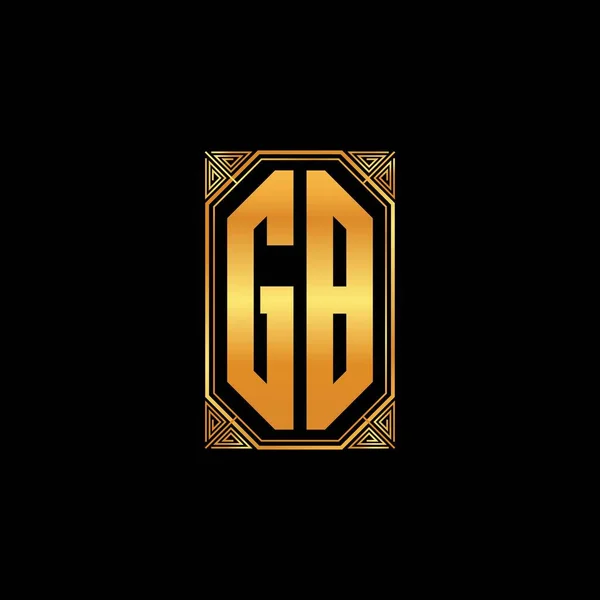 Logo Eerste Monogram Met Geometrische Gouden Vorm Ontwerp Geïsoleerde Achtergrond — Stockvector