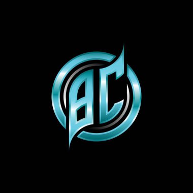 BC İlk Monogram logosu modern geometrik stil tasarımı ile oyun oynatıyor. Geometrik çember şekli yuvarlak, oyun esport için daire şekli logosu