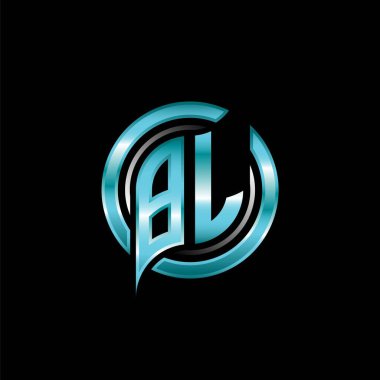 BL İlk Monogram logosu modern geometrik stil tasarımı ile oyun oynatıyor. Geometrik çember şekli yuvarlak, oyun esport için daire şekli logosu