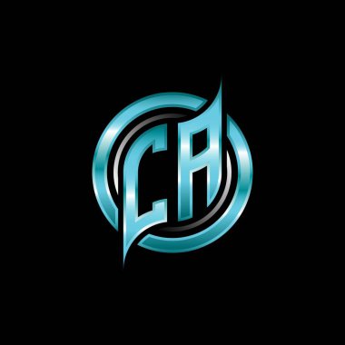 CA İlk Monogram logosu modern geometrik stil tasarımlı bir oyun. Geometrik çember şekli yuvarlak, oyun esport için daire şekli logosu