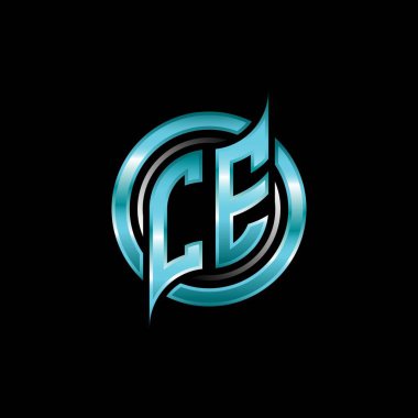 CE İlk Monogram logosu modern geometrik stil tasarımlı oyun ithal ediyor. Geometrik çember şekli yuvarlak, oyun esport için daire şekli logosu