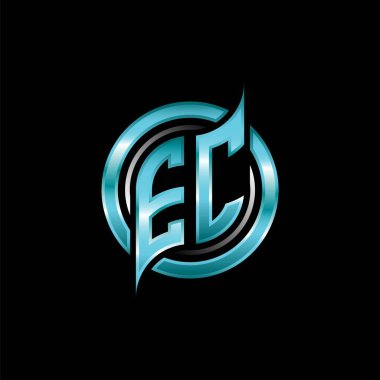 AK İlk Monogram logosu modern geometrik stil tasarımlı oyun ithal ediyor. Geometrik çember şekli yuvarlak, oyun esport için daire şekli logosu