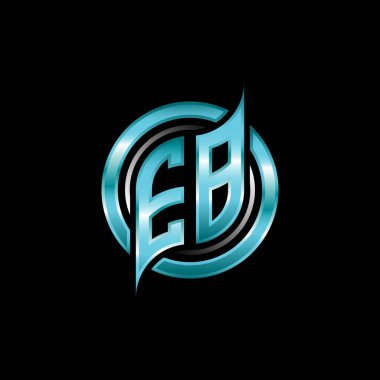 EB İlk Monogram logosu modern geometrik stil tasarımı ile oyun oynatıyor. Geometrik çember şekli yuvarlak, oyun esport için daire şekli logosu