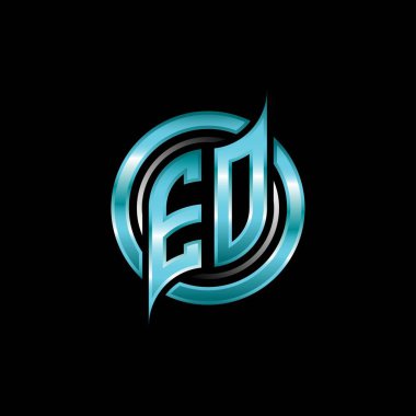 EO İlk Monogram logosu modern geometrik stil tasarımı ile oyun oynatıyor. Geometrik çember şekli yuvarlak, oyun esport için daire şekli logosu