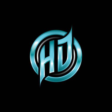 Modern geometrik stil tasarımı ile HD İlk Monogram logosu oyunu özetler. Geometrik çember şekli yuvarlak, oyun esport için daire şekli logosu