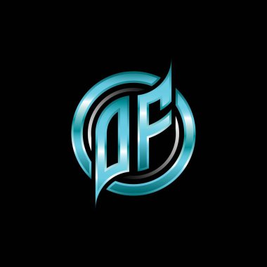 Modern geometrik stil tasarımı ile ilk monogram logosu esport oyunu. Geometrik çember şekli yuvarlak, oyun esport için daire şekli logosu