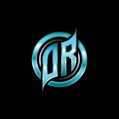 Veya ilk monogram logosu modern geometrik stil tasarımlı bir oyun. Geometrik çember şekli yuvarlak, oyun esport için daire şekli logosu