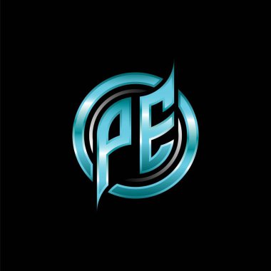 Beden Eğitimi Monogram Logosu modern geometrik stil tasarımı ile oyun oynatıyor. Geometrik çember şekli yuvarlak, oyun esport için daire şekli logosu