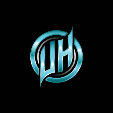 İlk Monogram logosu modern geometrik stil tasarımlı bir oyun. Geometrik çember şekli yuvarlak, oyun esport için daire şekli logosu