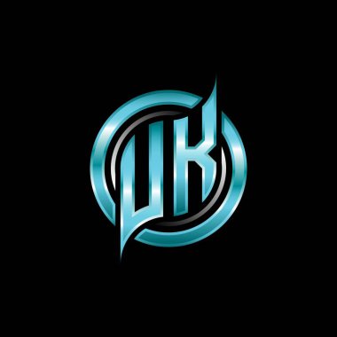 İngiliz Baş Monogram logosu modern geometrik stil tasarımlı bir oyun. Geometrik çember şekli yuvarlak, oyun esport için daire şekli logosu