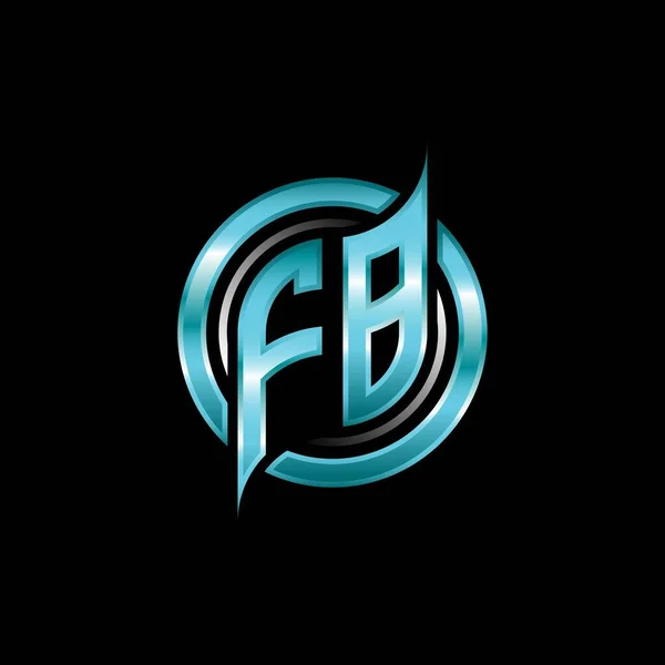 Fb最初的字母组合标志采用了现代几何风格设计的游戏 Geometric Circle Shape Rounded Circle Shape Logo Gaming Esport — 图库矢量图片