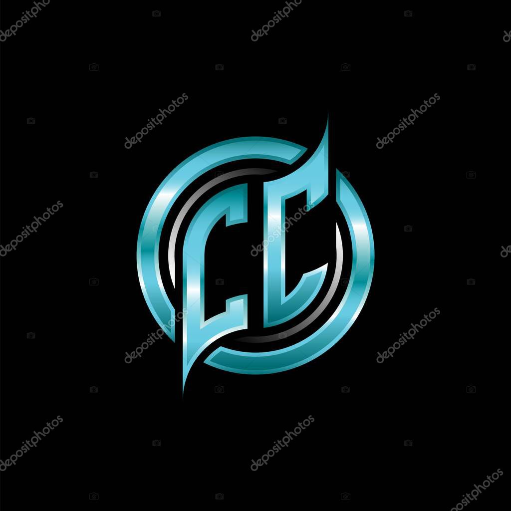 CC Initial Monogram logo esports gaming with modern geometric style design. Geometric circle shape rounded, circle shape logo for gaming esport