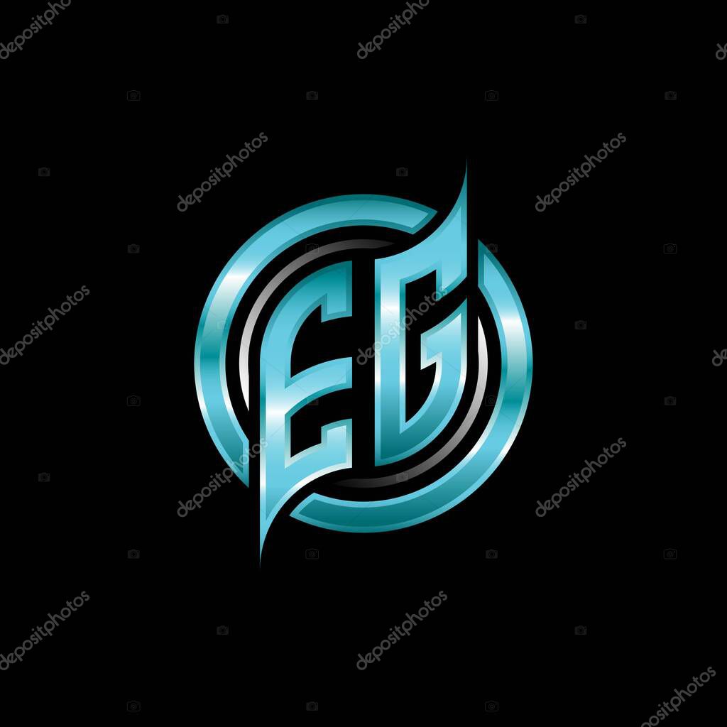 EG Initial Monogram logo esports gaming with modern geometric style design. Geometric circle shape rounded, circle shape logo for gaming esport