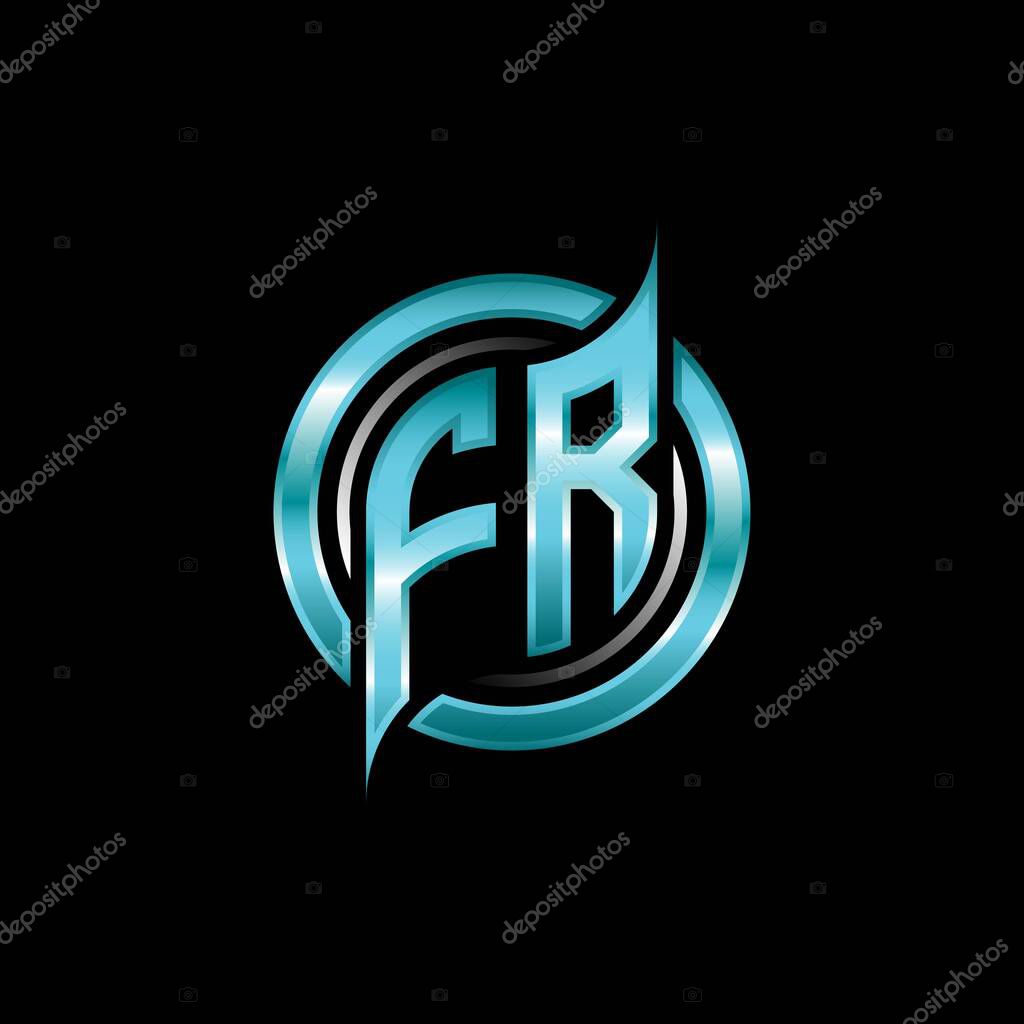FR Initial Monogram logo esports gaming with modern geometric style design. Geometric circle shape rounded, circle shape logo for gaming esport