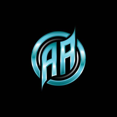 AA İlk Monogram logosu modern geometrik stil tasarımı ile oyun oynatıyor. Geometrik çember şekli yuvarlak, oyun esport için daire şekli logosu