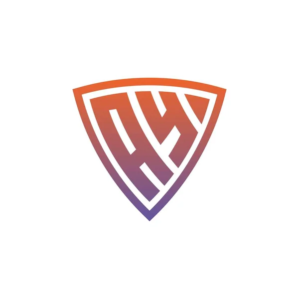 Modern Kalkan Geometrik Stil Tasarımlı Monogram Logo Harfi Geometrik Kalkan Stok Vektör