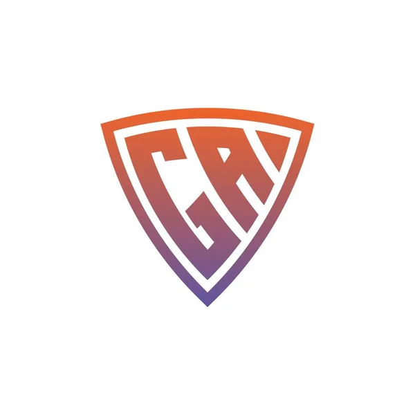 Monograma Logotipo Carta Com Design Estilo Geométrico Escudo Moderno Gradiente — Vetor de Stock