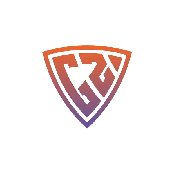 Monogram Logo Letter Modern Shield Geometric Style Design Geometric Shield — Stock Vector