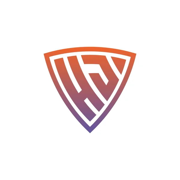 Monogram Logo Bokstav Med Modern Sköld Geometrisk Stil Design Geometrisk — Stock vektor