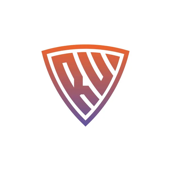 Carta Logotipo Monogram Con Diseño Estilo Geométrico Escudo Moderno Gradiente — Vector de stock