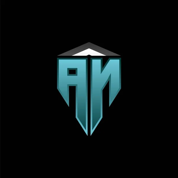 Carta Del Logotipo Monogram Con Diseño Moderno Juegos Luz Azul — Vector de stock