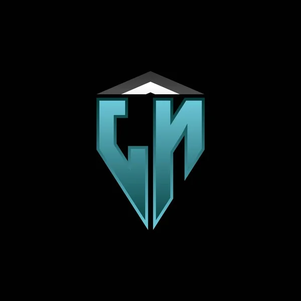 Monogram Logo Letter Modern Blue Light Gaming Design Геометрический Логотип — стоковый вектор