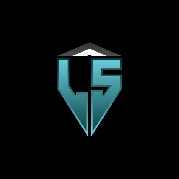 Monogram Logo Buchstabe Mit Modernem Blaulicht Gaming Design Geometrisches Esport — Stockvektor