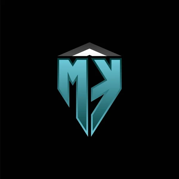 Monogram 편지와 현대의 파란색 디자인 Geometric Esport 게이밍 보호막 디자인 — 스톡 벡터