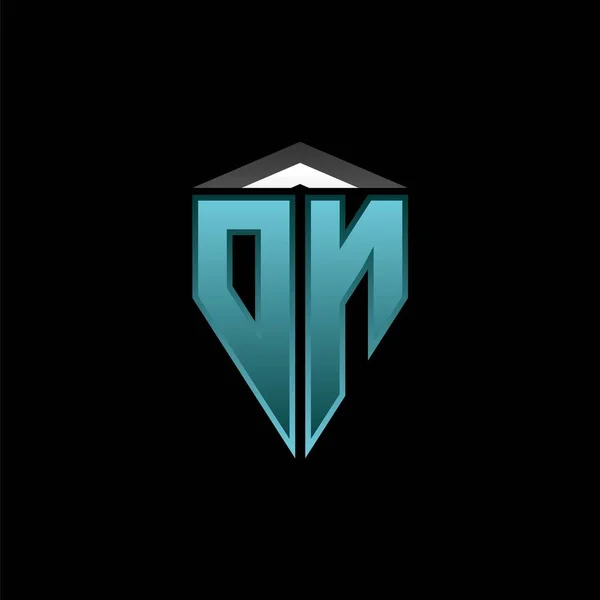 Monogram Logo Buchstabe Mit Modernem Blaulicht Gaming Design Geometrisches Esport — Stockvektor