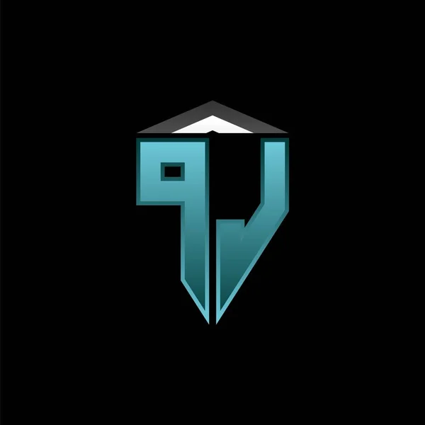 Monogram Logo Letter Modern Blue Light Gaming Design Logotipo Geométrico — Vector de stock