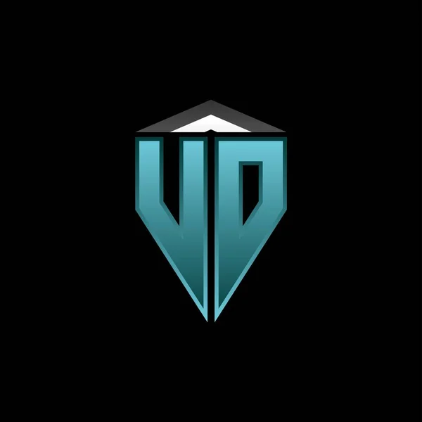 Monogram 로고와 현대적 파란색 라이트 게이밍 디자인의 Geometric Esport 게이밍 — 스톡 벡터