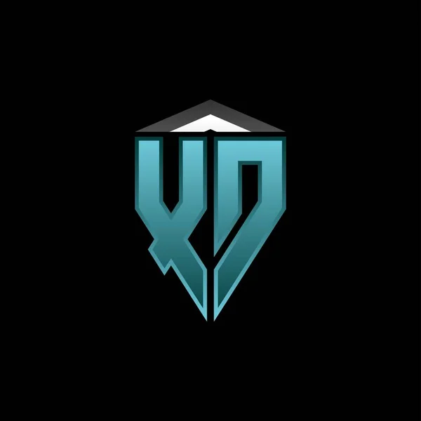 Monogram 로고와 현대적 파란색 디자인 Geometric Esport 게이밍 보호막 디자인 — 스톡 벡터