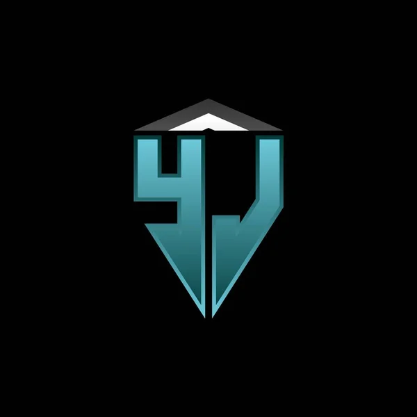 Monograma Logotipo Carta Com Design Moderno Luz Azul Jogos Logotipo —  Vetores de Stock