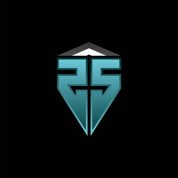 Monogram Logo Buchstabe Mit Modernem Blaulicht Gaming Design Geometrisches Esport — Stockvektor