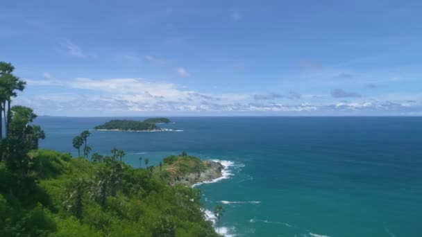 Letecký Pohled Drone Shot Promthep Cape Phuket Thailand Krásný Orientační — Stock video