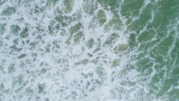 Góra Widok Morze Tekstury Fale Piana Splashing Oceanie Piękna Fala — Wideo stockowe