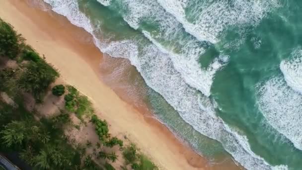 Amazing Waves Rolling Top Drone Anerial View Beautiful Sea Dynamic — Stock video