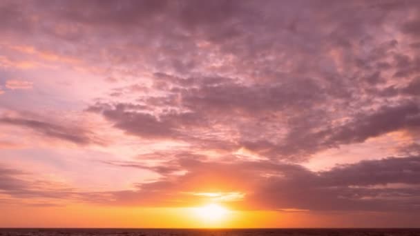 Zeitraffer Sonnenuntergang Bewegungswolken Dramatischer Sonnenuntergang Landschaft Mit Erstaunlichen Wolken Natürliche — Stockvideo