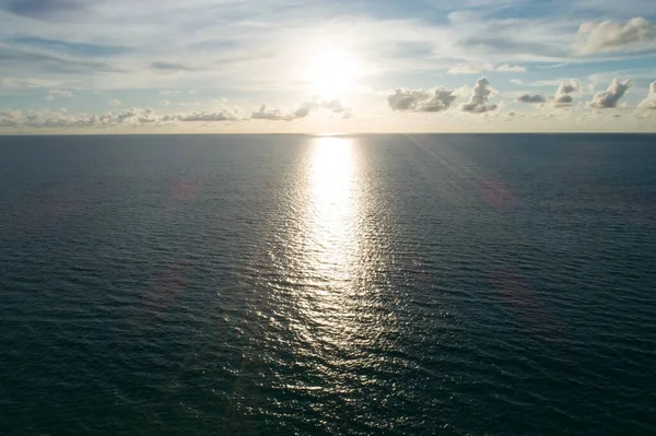 Vista Aérea Superfície Mar Visão Olho Pássaro Foto Ondas Mar — Fotografia de Stock