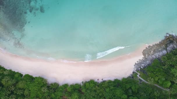 Úžasná Pláž Letecký Pohled Tropické Pláže Moře Krásném Ostrově Phuket — Stock video
