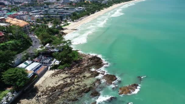 Phuket Tailandia Patong City Vista Aérea Drone Shot Beautiful Sea — Vídeos de Stock