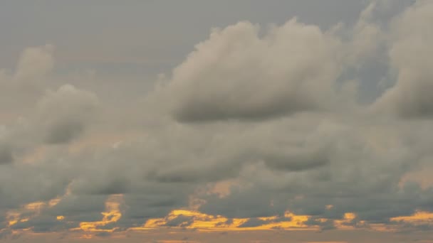 Nuages Incroyables Sur Mer Timelapse Coucher Lever Soleil Ciel Doré — Video