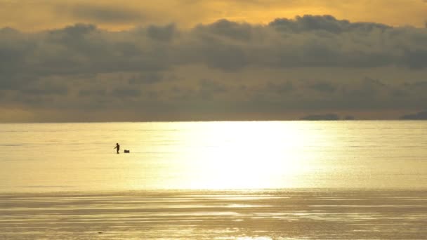 Дивовижний Схід Сонця Або Захід Сонця Над Тропічним Морським Пляжем — стокове відео